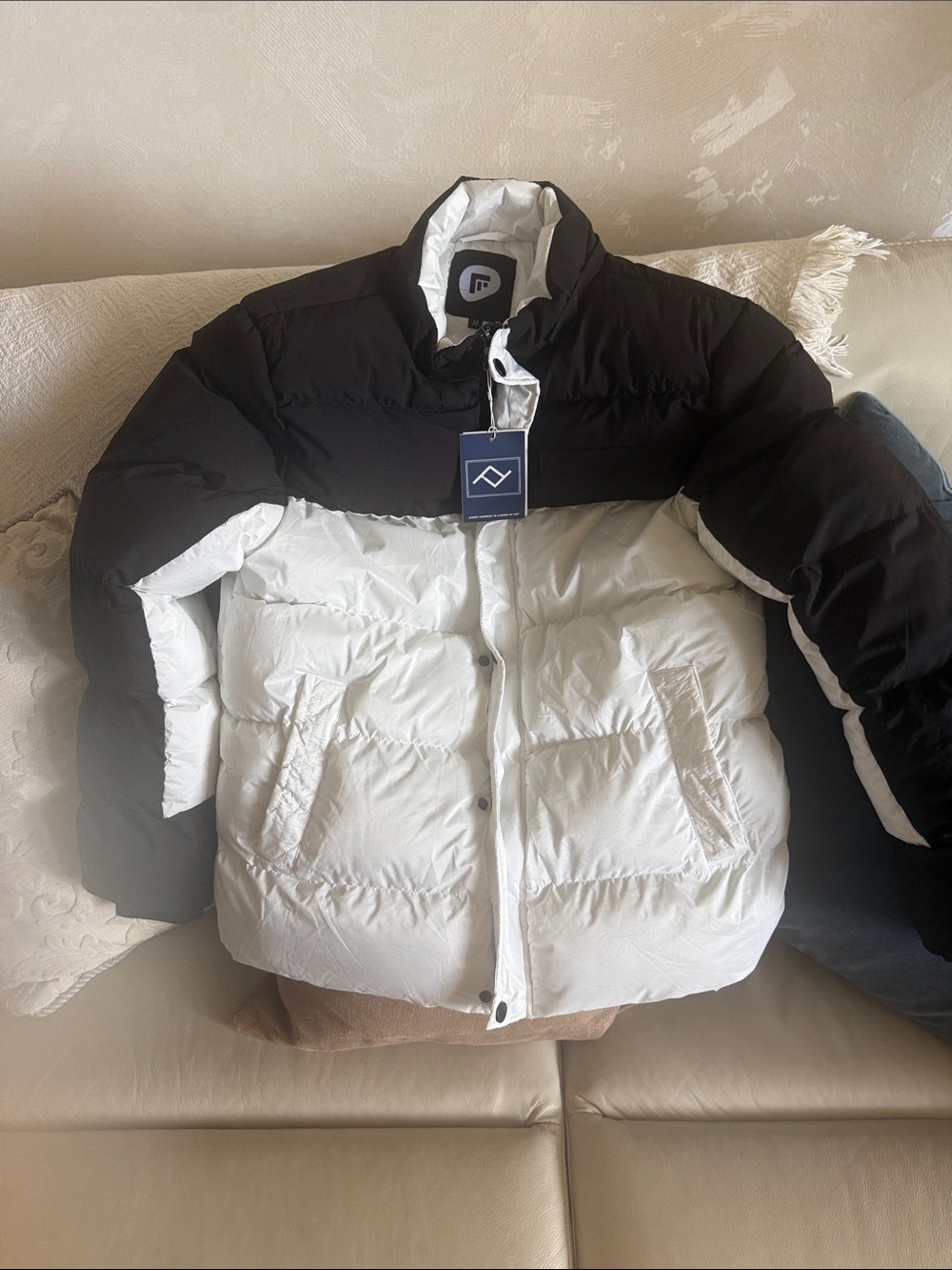 Fila Black and White Puffer Jacket